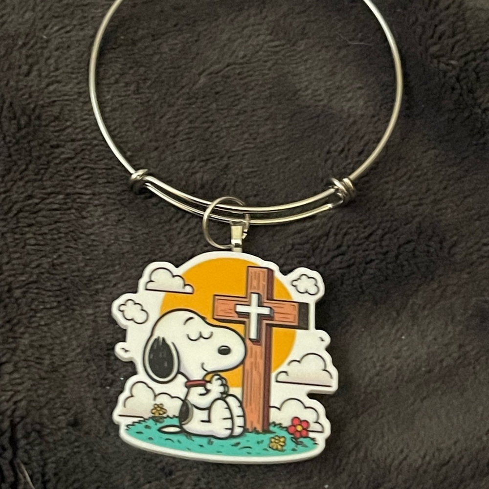 Snoopy Charm Bracelet with Cross